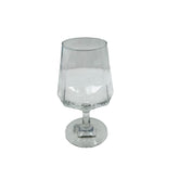 Copa de cristal transparente con diseño de líneas verticales